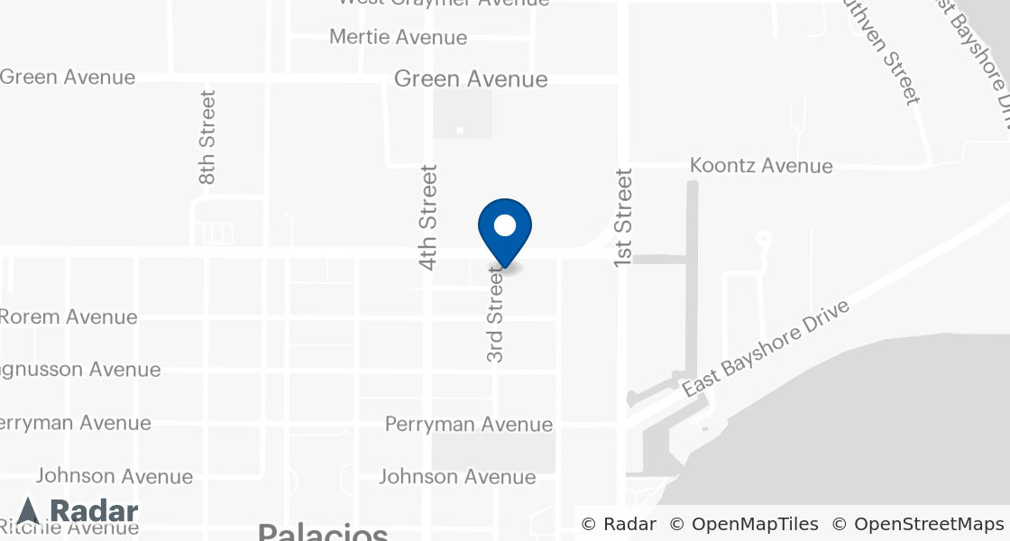 Map of Dairy Queen Location:: 215 Henderson, Palacios, TX, 77465-3947